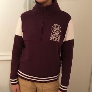 Victoria’s Secret Pink Maroon Half Zip